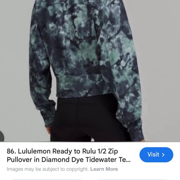 LULULEMON READY TO RULU 1/2 ZIP PULLOVER IB DIAMOND DYE TIDEWATER - Picture 2 of 6